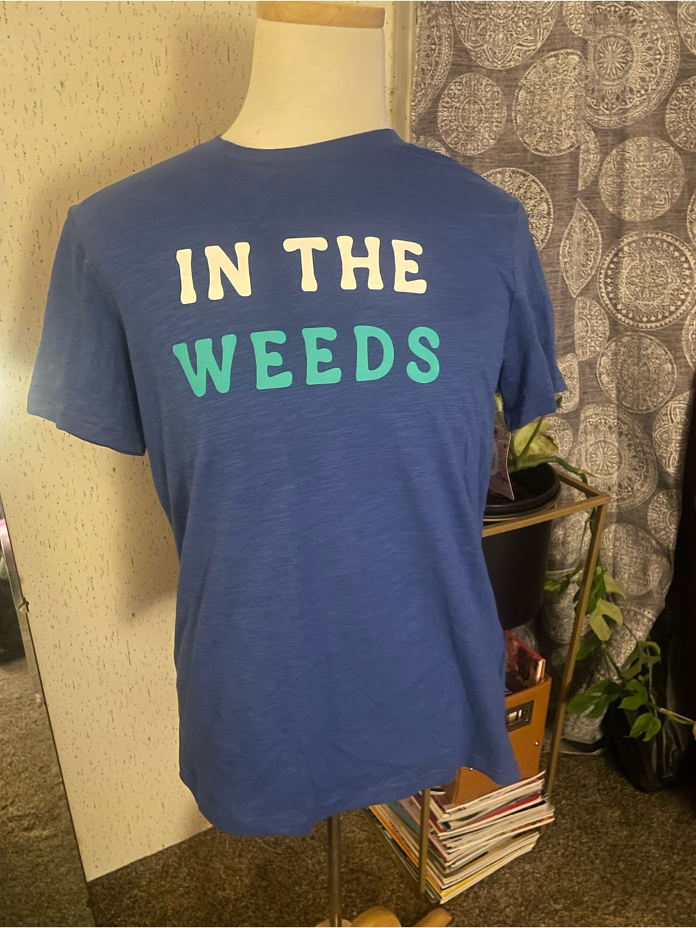 Blue "In The Weeds" Short Sleeve Graphic Tee